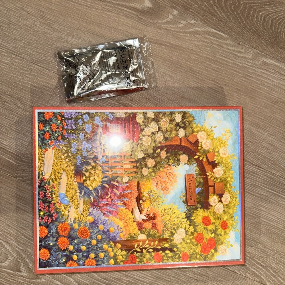 Spring Garden” 1000-Piece Puzzle — Floral Archway Art, Brand New